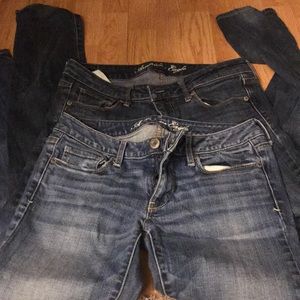 2 pairs of American eagles jeans